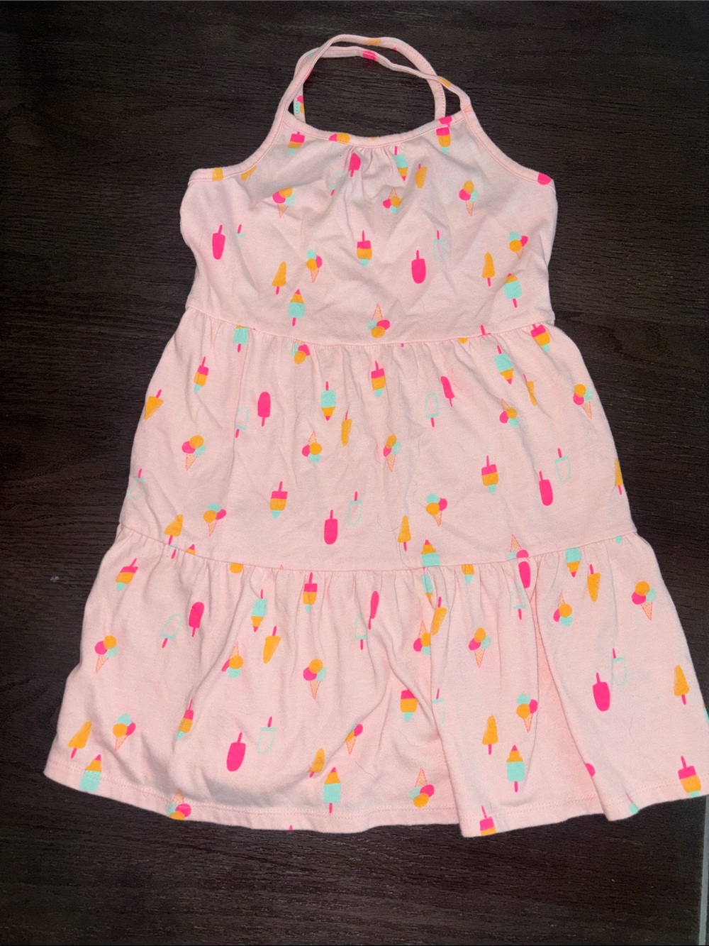 Cat & Jack Light Pink Ice Cream Print Halter Dress